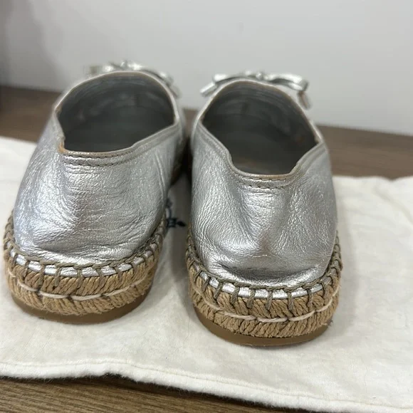 Prada bow logo leather loafer flat espadrilles 37,5 - Picture 6 of 8